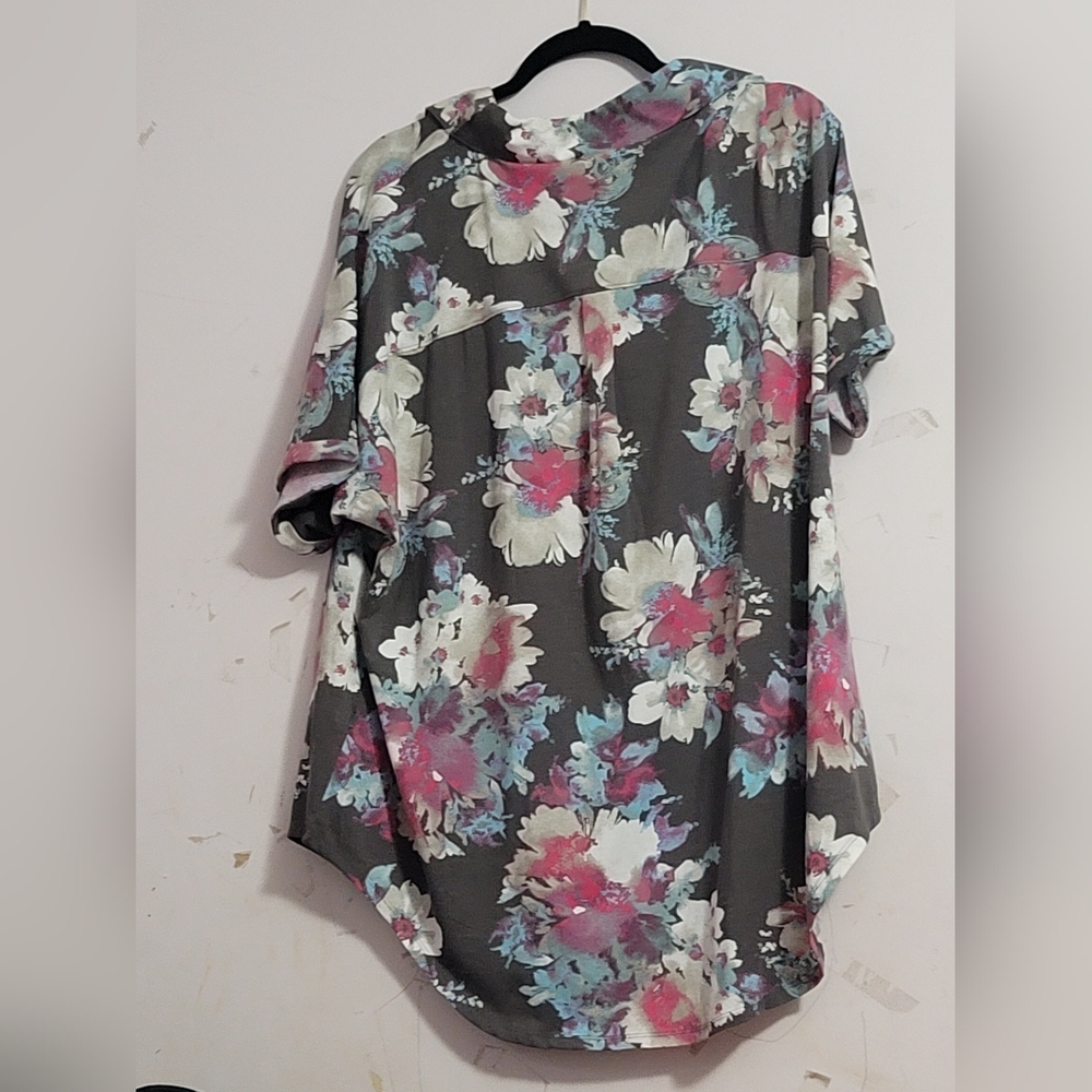 Charlies Vibrant Floral Top - Purple and Blue